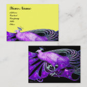 PEACOCK paars geel zwart Visitekaartje (Voorkant / Achterkant)