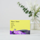PEACOCK paars geel zwart Visitekaartje (Staand voorkant)