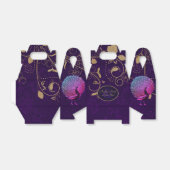 Peacock Paars Gold Gable Favor Box Speciaal Bedankdoosjes (Uitgevouwen)