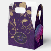 Peacock Paars Gold Gable Favor Box Speciaal Bedankdoosjes (Geopend)