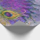 Peacock Paars Gold Rococo - ontkoppeling van scrol Cadeaupapier (Hoek)