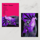 PEACOCK paars roze zwart Visitekaartje (Voorkant / Achterkant)