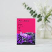 PEACOCK paars roze zwart Visitekaartje (Staand voorkant)