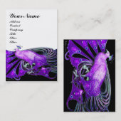 PEACOCK paars zwart wit Visitekaartje (Voorkant / Achterkant)