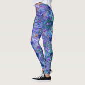 Peacock Paarse, blauw en groen gemarmerde look Leggings (Links)