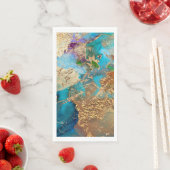 Peacock paarse blauw faux gold folie chic servet (Insitu)