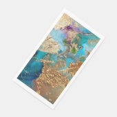 Peacock paarse blauw faux gold folie chic servet (Hoek)