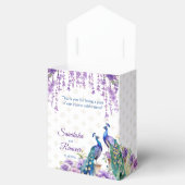 Peacock paarse bloemen Indiase bruiloft gunst Bedankdoosjes (Geopend)