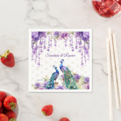 Peacock paarse bloemen Indiase bruiloft servies Servet (Insitu)