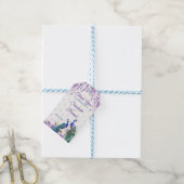 Peacock paarse bloemen Mehndi Indiase bruiloft gun Cadeaulabel (Met Touw)