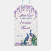 Peacock paarse bloemen Mehndi Indiase bruiloft gun Cadeaulabel (Voorkant)
