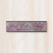 Peacock Paarse Kantoor Deurteken Elegant Name Bord Deurbordje (Voorkant)