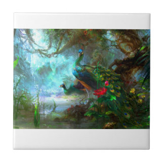 Peacock Pair in de keramische tui van de tuin Tegeltje