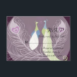 Peacock Pair Tortelduifjes Paars bruiloft RSVP Kaartje<br><div class="desc">Een overeenkomend product met onze officiële trouwuitnodiging, zie hieronder: Peacocks, liefdesvogels, vredestroekveren, paars limoen-groen blauwgroen-blauw witte bruiloft RSVP of verwante gebeurtenis (repetitie-diner, echtpaar-douche, trouwdouche, verlovingsfeest... .) een aangepaste uitnodiging met een retrorflair . Gelieve te personaliseren het met uw eigen tekst af en toe of te klikken de knoop "aanpast het"om...</div>