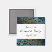 Peacock Paisley Indiase bruiloft uitnodigingen Magneet (Voorkant / Achterkant)