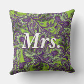 Peacock Paisley Paars en Green Brides Kussen (Achterkant)