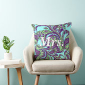 Peacock Paisley Paars en Green Brides Kussen (Stoel)