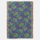 Peacock Paisley Pattern Blue Deken (Voorkant Verticaal)