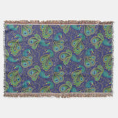Peacock Paisley Pattern Blue Deken (Voorkant)