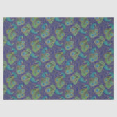 Peacock Paisley Pattern Blue Tissuepapier (Voorkant)
