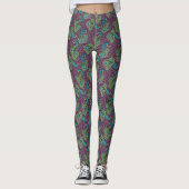 Peacock Paisley Pattern Purple Leggings (Voorkant)