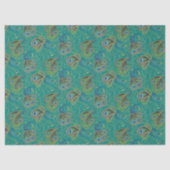 Peacock Paisley Pattern Teal Tissuepapier (Voorkant)