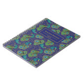 Peacock Paisley Royal Blue Monogram Notitieboek (Linkerzijde)
