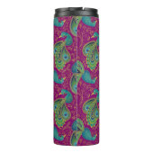 Peacock Paisley Royal Pink Fuchsia Monogram Thermosbeker (Achterkant)
