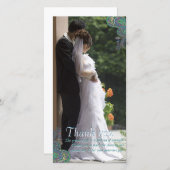 Peacock Paisley Wedding Dank je wel Bedankkaart (Voorkant / Achterkant)