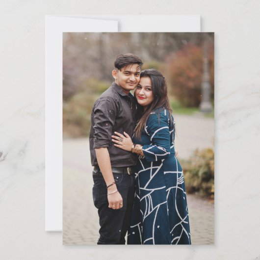 Peacock Palm Garden Indische foto bruiloft Kaart (Achterkant)