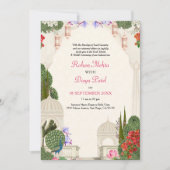 Peacock Palm Garden Indische kleurrijke bruiloft Kaart (Voorkant)