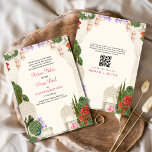 Peacock Palm Garden Indische kleurrijke bruiloft Kaart<br><div class="desc">Vier uw speciale dag met onze Peacocks Floral Garden Indian Wedding Invitation. Met ingewikkelde bloemige design,  levendige pauwmotieven en rijke terracotta tinten,  combineert het traditie prachtig met elegantie.</div>