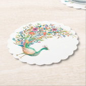 Peacock Paper Round-Onderzetter Kartonnen Onderzetters (Gekanteld)