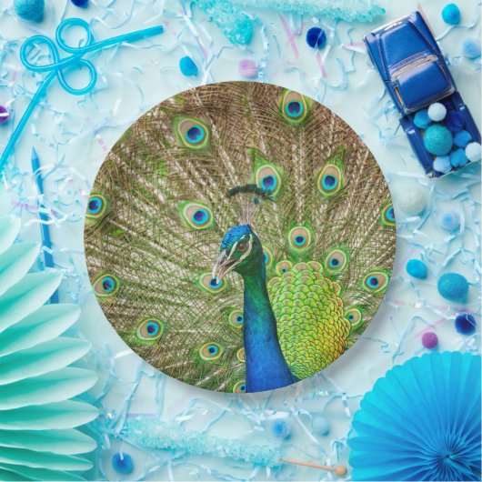 Peacock Papieren Bordje (Feest)