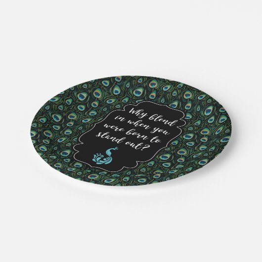 Peacock Papieren Bordje (Gekanteld)