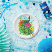 Peacock Papieren Bordje (Feest)