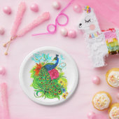 Peacock Papieren Bordje (Feest)