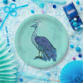 Peacock Papieren Bordje (Feest)