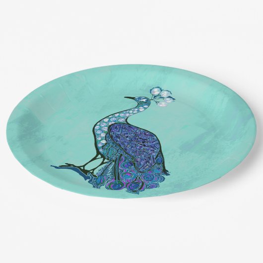 Peacock Papieren Bordje (Gekanteld)