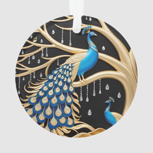 Peacock Paradise Acryl Ornament (achterkant)