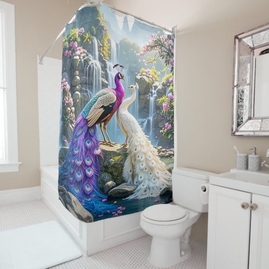 Peacock Paradise Douchegordijn (In situ)