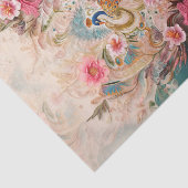 Peacock Paradise: Ornate Floral & Feather Art Tissuepapier (Detail)