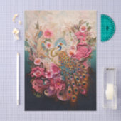 Peacock Paradise: Ornate Floral & Feather Art Tissuepapier (Craft)
