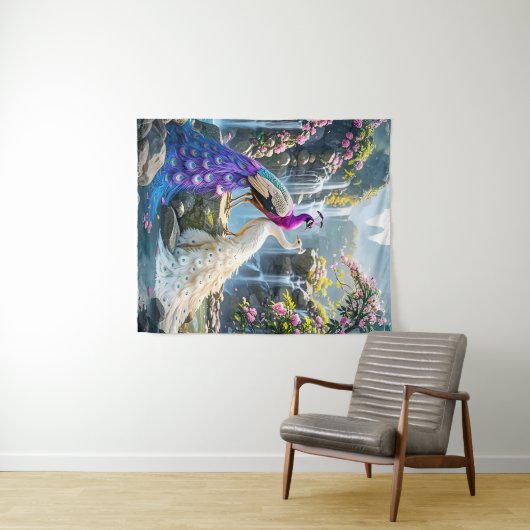 Peacock Paradise Wandkleed (In Situ (horizontaal))