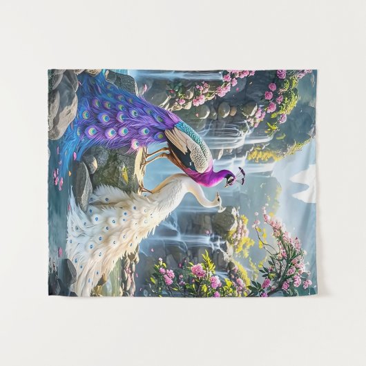 Peacock Paradise Wandkleed (Voorkant (horizontaal))