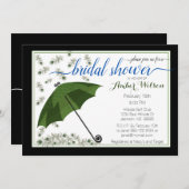 Peacock paraplu bruids douche uitnodiging (Voorkant / Achterkant)