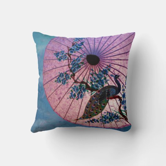 Peacock Parasol Pillow Kussen (Achterkant)