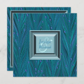 Peacock Parels Paarse Blauwgroen Blauwe bruiloft Kaart (Voorkant / Achterkant)