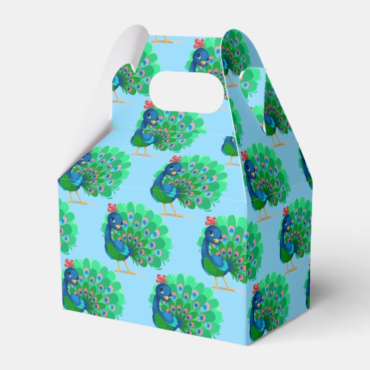 Peacock Party Favor Box Bedankdoosjes (Voorkant Zijde)