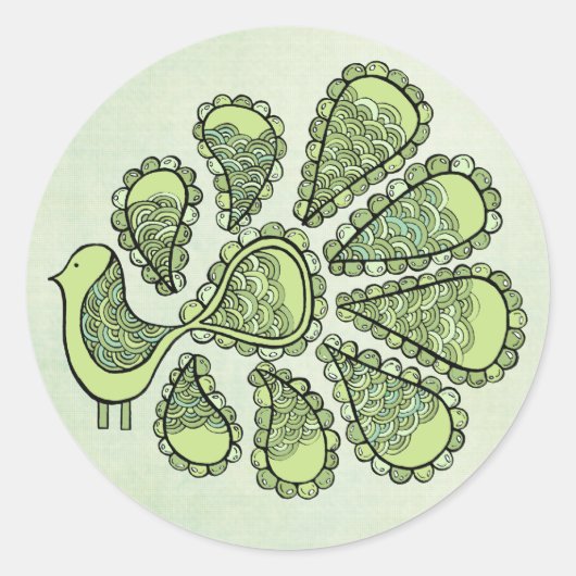 Peacock Party Green DIY Cupcake Topper Label (Voorkant)